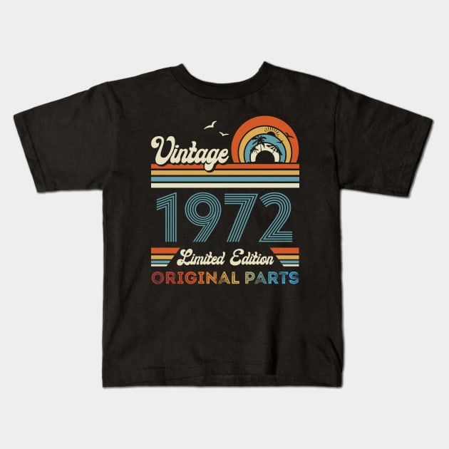 Vintage 1972 52nd Birthday Gift For Men Women From Son Daughter Kids T-Shirt by Davito Pinebu 